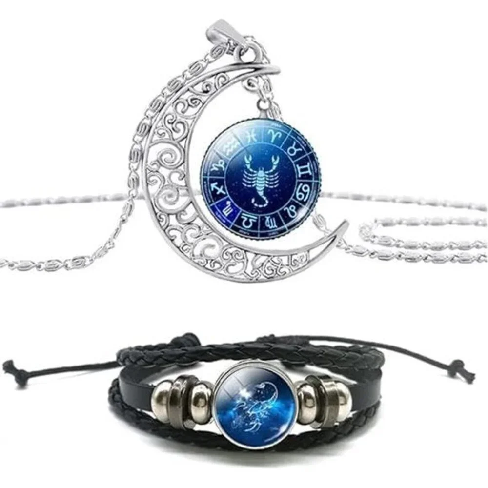 Scorpio 12 Constellation Necklace 12 Constellation Zodiac Moon Pendant